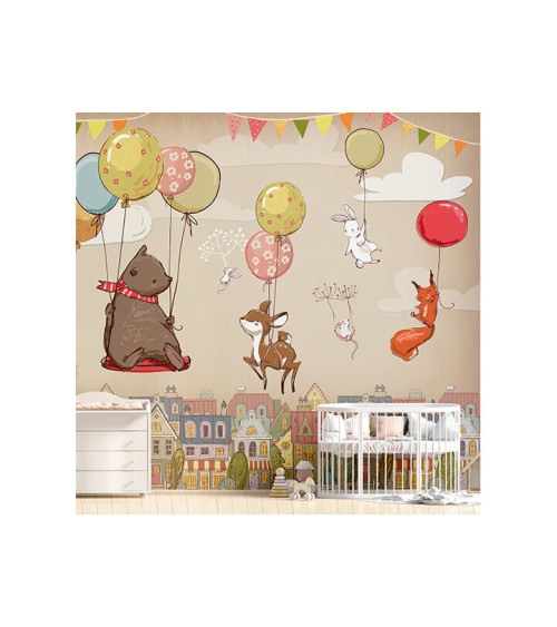 Wall Mural "Animals in balloons" buy with delivery
