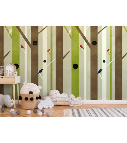 Wall Mural "Trees&birds" buy with delivery