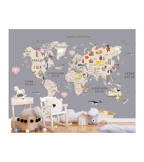 Wall Mural "Map (ukrainian version)" buy with delivery