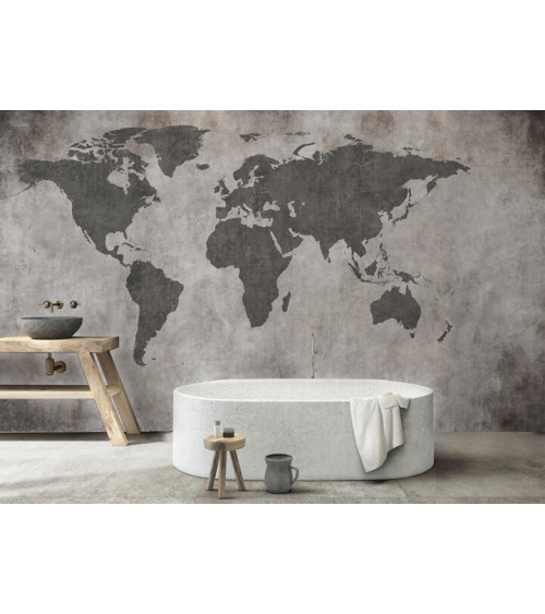 Wall Mural "Concrete World Map" buy with delivery