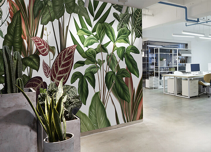 Wall Mural "Engraving leaves" buy with delivery