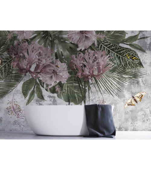 Wall Mural "Flowers on concrete" buy with delivery