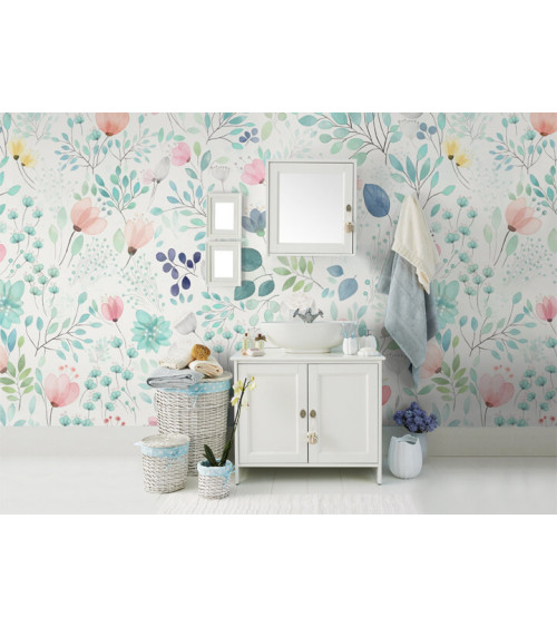 Wall Mural "Flowers watercolor" buy with delivery in Ukraine in the Luxury Textile store