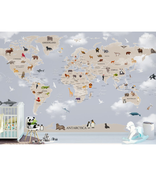 Wall Mural "Cloud map" buy with delivery in Ukraine in the Luxury Textile store
